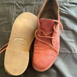 Pink Suede Clarks
